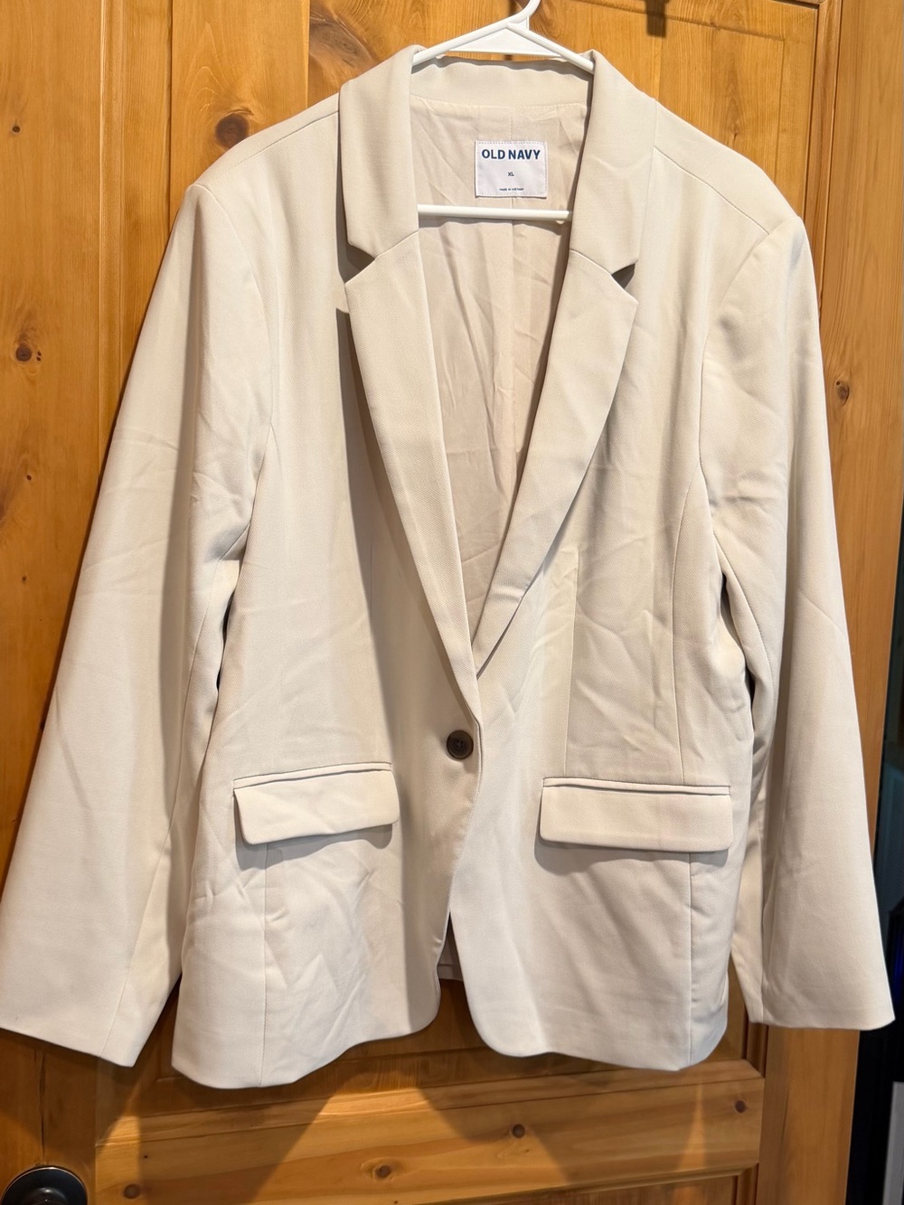 Old Navy Cream Single-Button Blazer - XL
